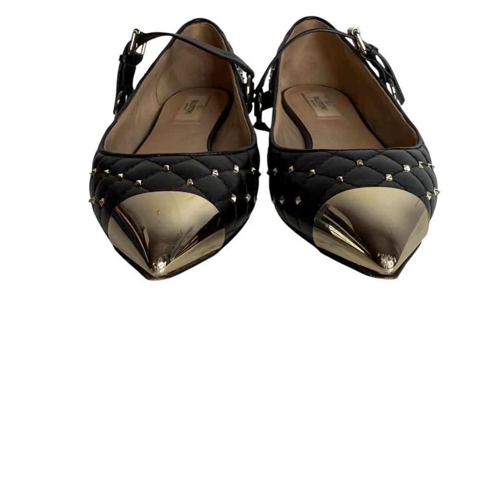 Valentino Garavani Studded Mary Jane Cap Toe Ballet Flats size 39.5 - Picture 4 of 12